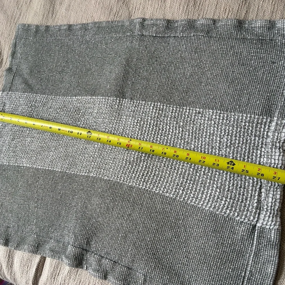Crate and Barrel Gray Cotton Waffle Standard Pillow Case Set of 2